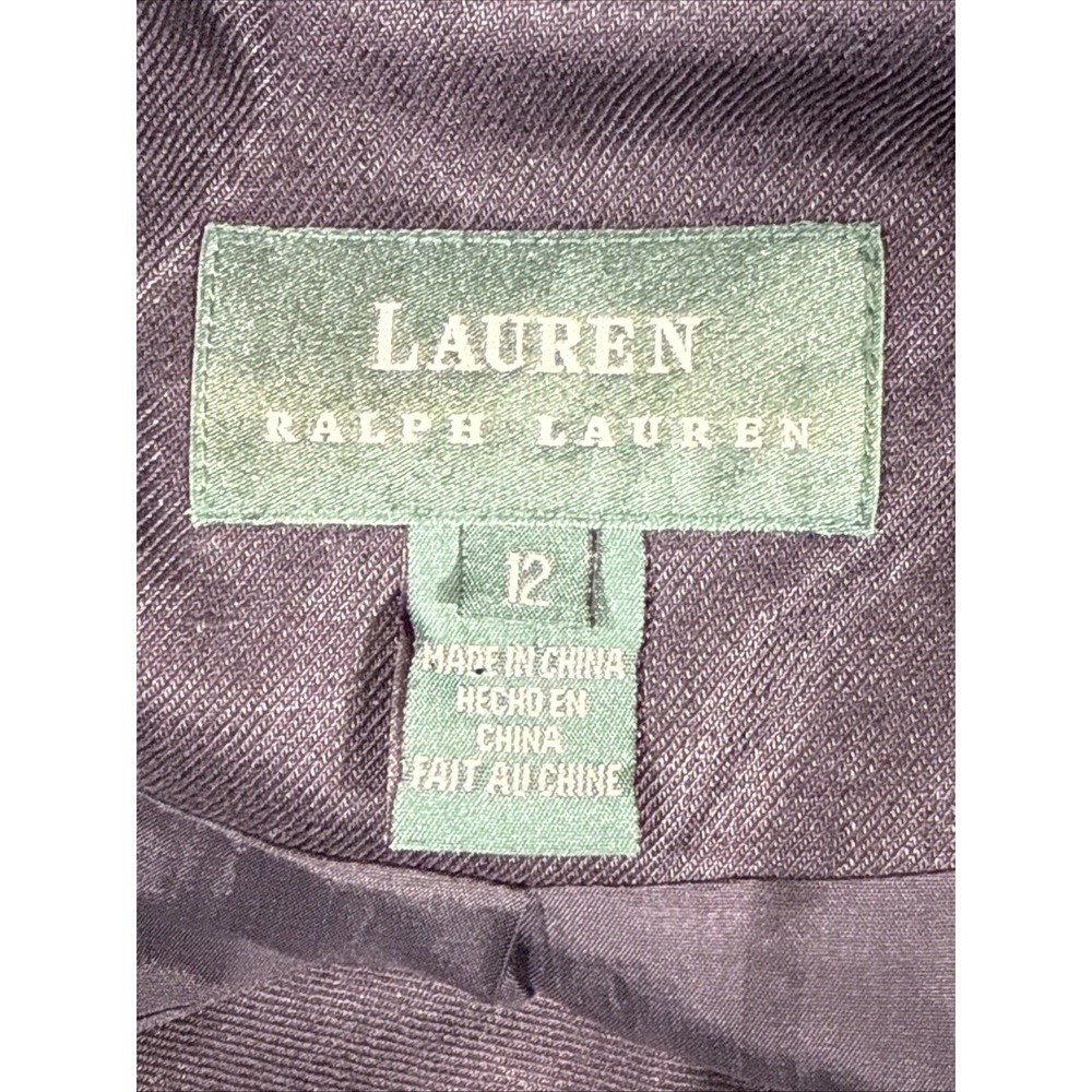 Lauren Ralph Lauren Jacket Womens 12 Black 100% Linen Open Pockets Minimal Lagen - Picture 6 of 9